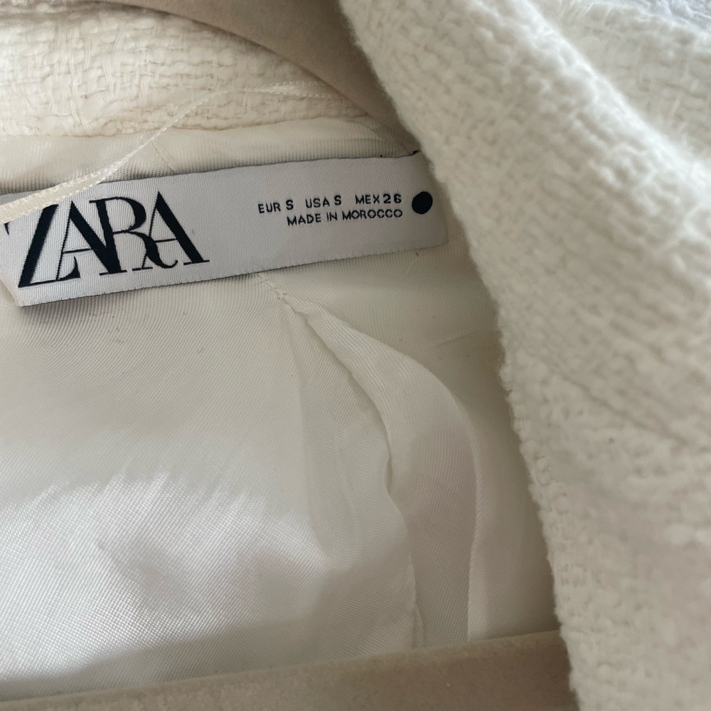 Zara Cream Textured Jacket